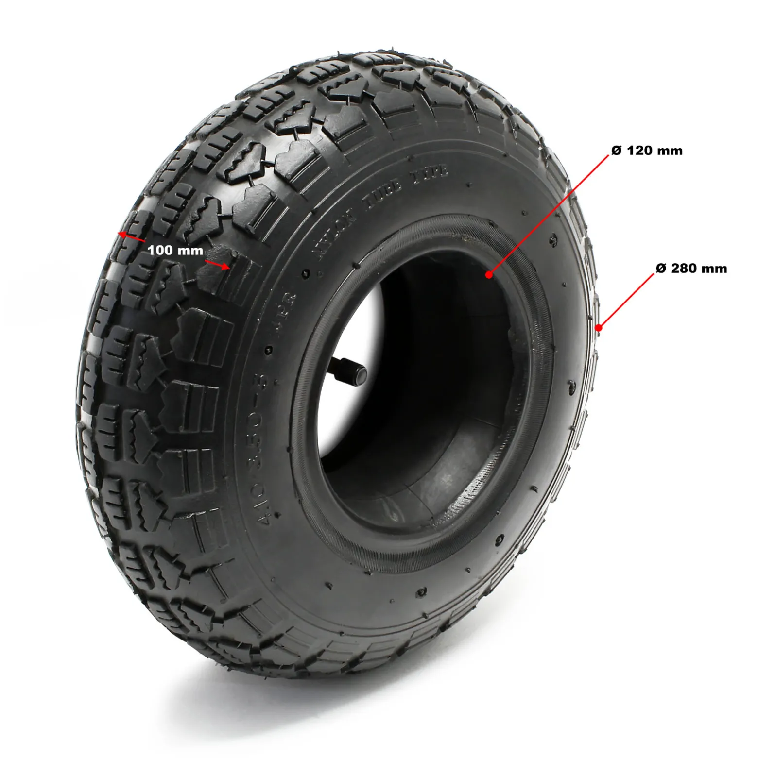 Wiltec 2x Mantel 2x Schlauch Rasenmäherreifen Aufsitzmäher 11x4.10/3.50-5 4PR Winkelventil