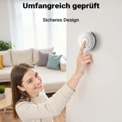 Wiltec 10x Rauchmelder mit 9-V-Batterie Set, Feuermelder mit HUSH-Funktion, zuverlässiger Brandschutzmelder mit 85 dB Schallleistung, fotoelektrischer Brandmelder, effektiver Brandschutz