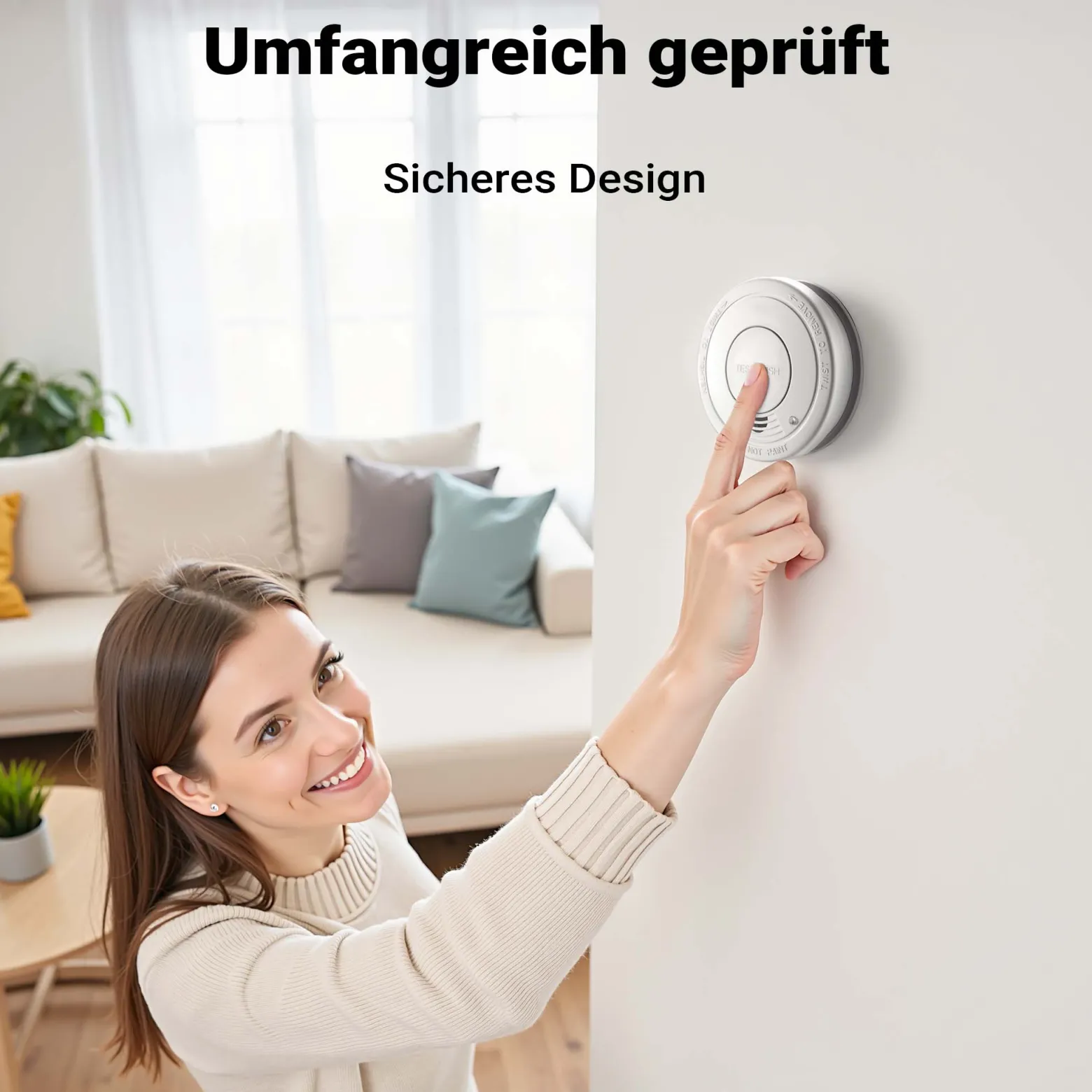 Wiltec 5x Rauchmelder mit 9-V-Batterie Set, Feuermelder mit HUSH-Funktion, zuverlässiger Brandschutzmelder mit 85 dB Schallleistung, fotoelektrischer Brandmelder, effektiver Brandschutz