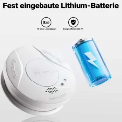 Wiltec 5x Rauchmelder Set mit fest verbauter Batterie 3 V, 10 Jahre wartungsfrei, Feuermelder mit HUSH-Funktion, zuverlässiger Brandschutzmelder 85 dB, effektiver Brandschutz