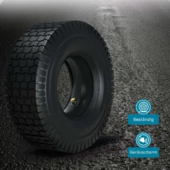 Wiltec 2x Reifenmantel 2x Schlauch für Aufsitzmäher/Rasentraktor 16x6.50-8 4PR Winkelventil