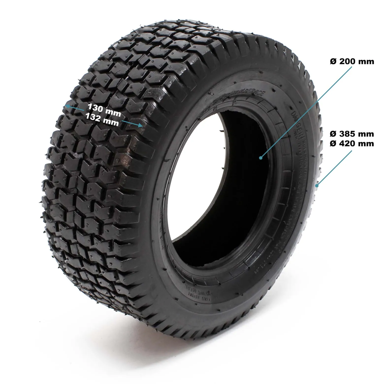 Wiltec 2x Reifenmantel 2x Schlauch Aufsitzmäher/Rasentraktor 16x6.50-8 4PR Gerades Ventil