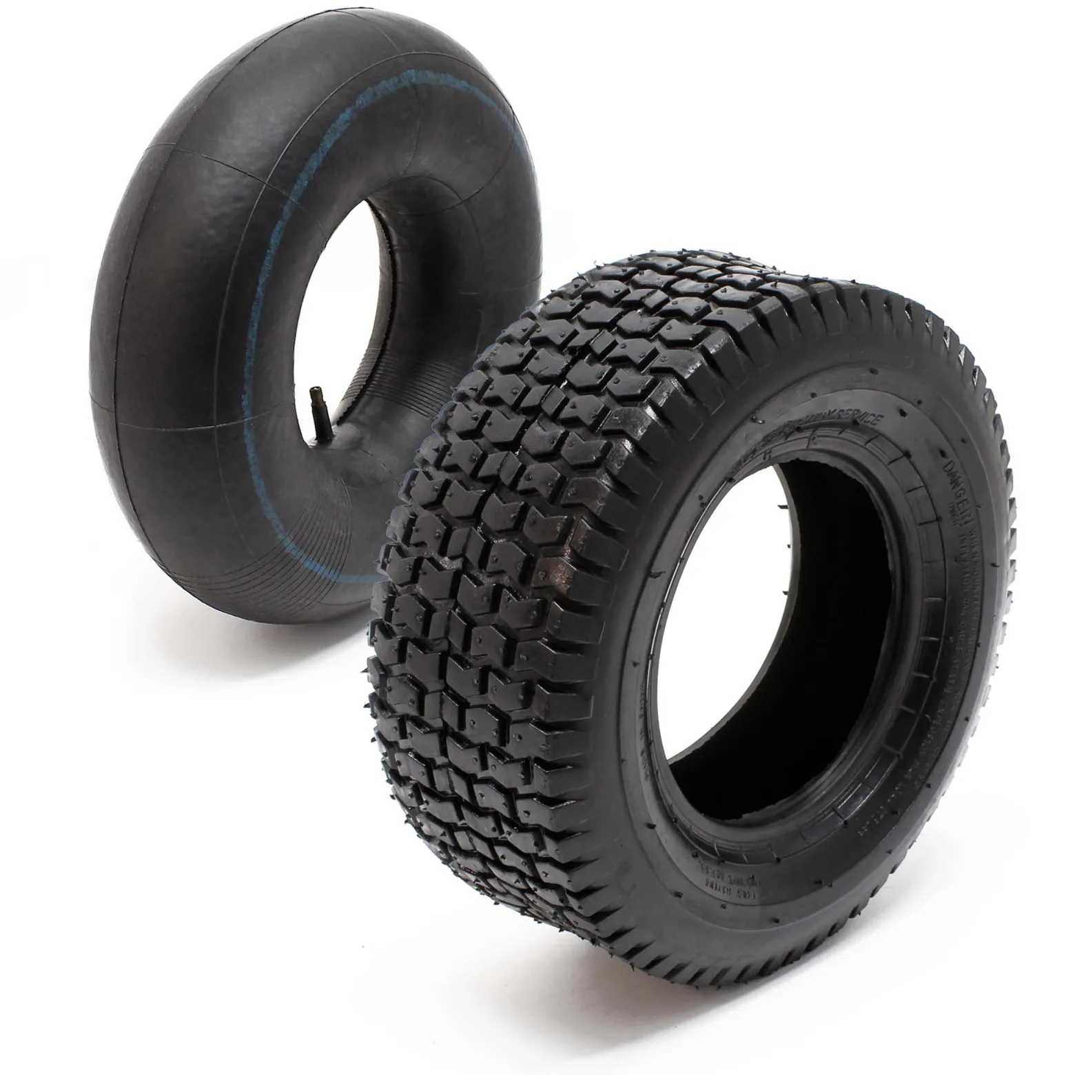 Wiltec 2x Reifenmantel 2x Schlauch Aufsitzmäher/Rasentraktor 16x6.50-8 4PR Gerades Ventil