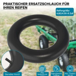 Wiltec 4x Standard Schlauch für Reifen Größe 4.00-8, bis 160 kg Traglast, mit geradem Ventil TR13 für Schubkarren, Sackkarren und E-Scooter