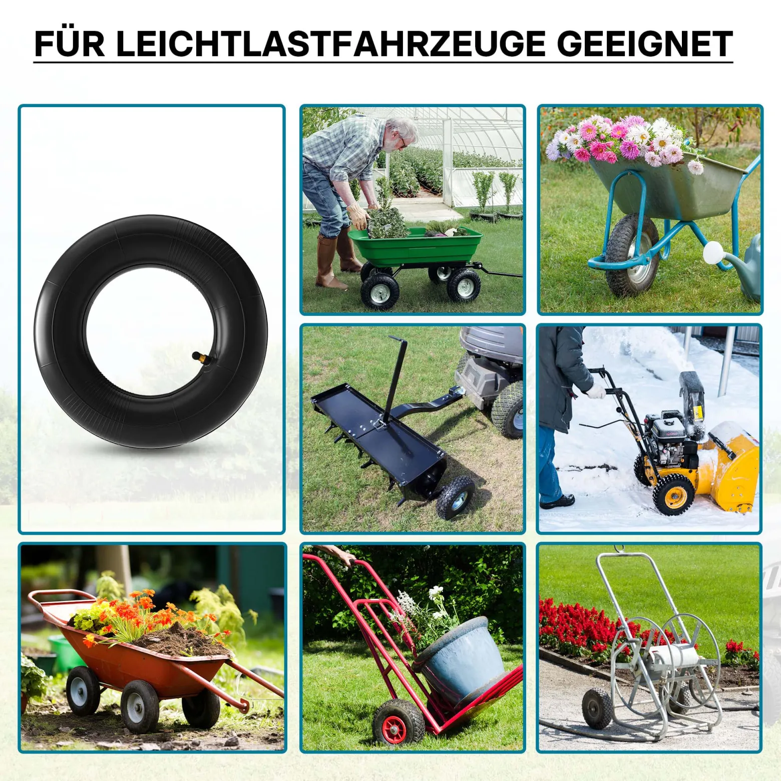 Wiltec 4x Standard Schlauch für Reifen Größe 3.00/3.50-4, bis 100 kg Traglast, mit abgewinkeltem Ventil TR87 für Schubkarren, Sackkarren und E-Scooter