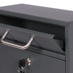 2x2 Briefkasten V53 Anthrazit Postkasten mit Briefkastenständer und Sichtschlitzen, Postbox