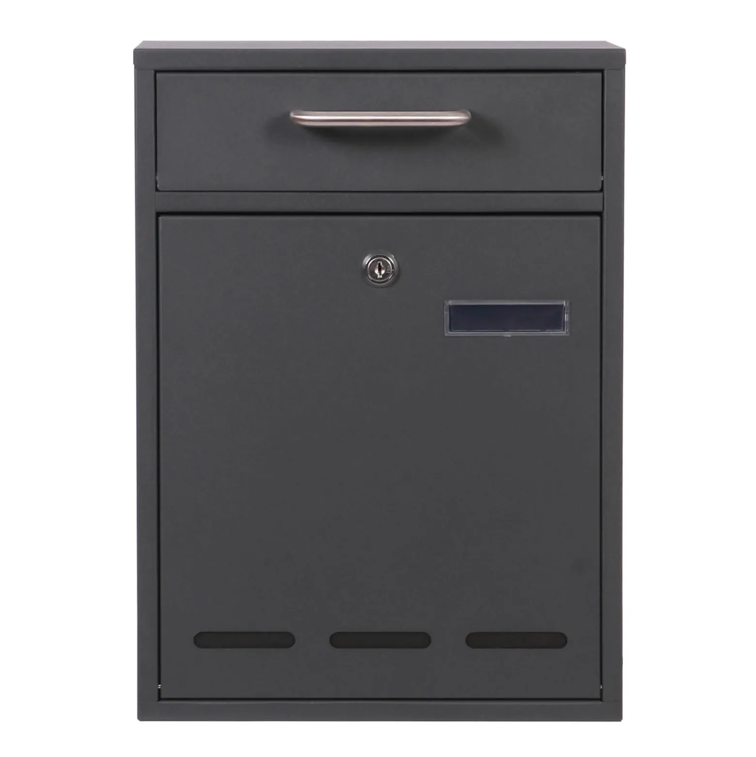 2x2 Briefkasten V53 Anthrazit Postkasten abschließbarer Wandbriefkasten mit Sichtschlitzen