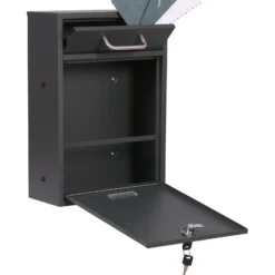2x3 Briefkasten V52 in Anthrazit Postkasten abschließbarer Wandbriefkasten mit Namensschild