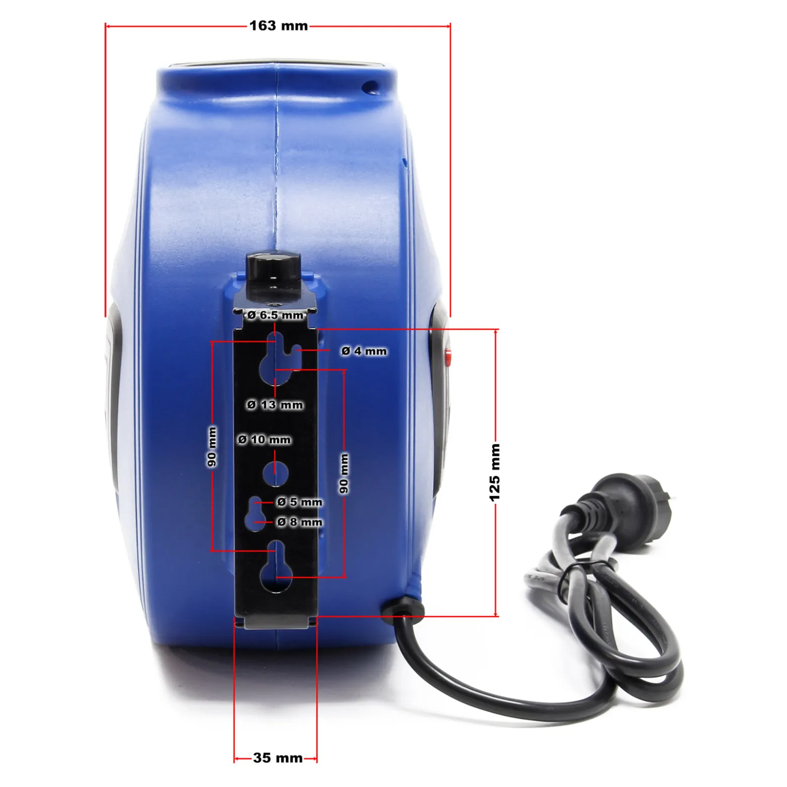 XPOtool Automatik Kabeltrommel 15 m mit Wandhalterung, 180° drehbar inkl. Montagematerial, automatische Stromtrommel