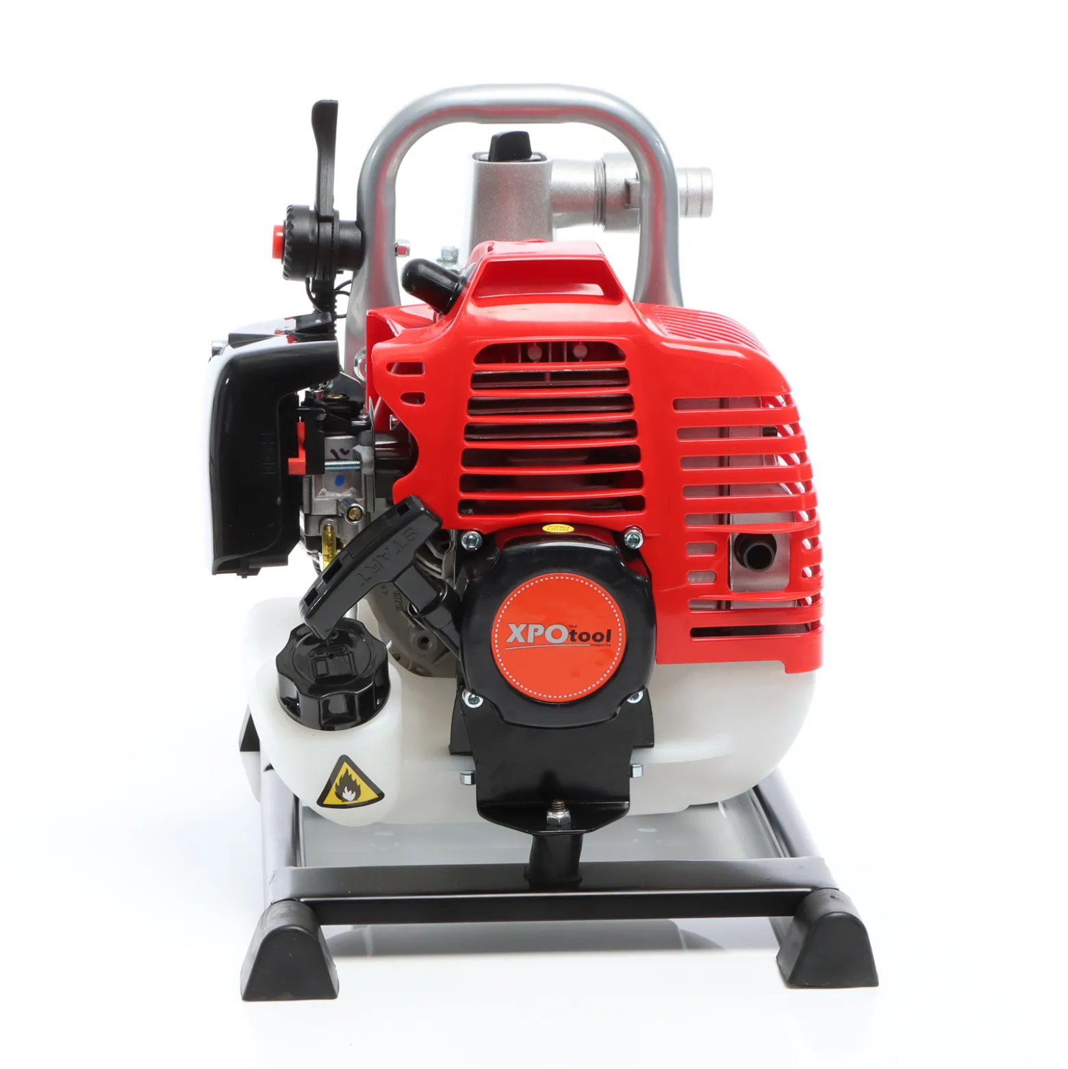 XPOtool Benzin Wasserpumpe 1,4 kW 8.000l/h 30m Förderhöhe, 25,4 mm Anschluss (1"), Gartenpumpe Motorpumpe mit 2-Takt-Motor