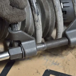 XPOtool Federspanner Satz 4-tlg. 370 mm aus Stahl, mit Kugelgelenkabzieher Montagespanner Audrücker, für Pkw Tuning Tieferlegung, Spannwerkzeug
