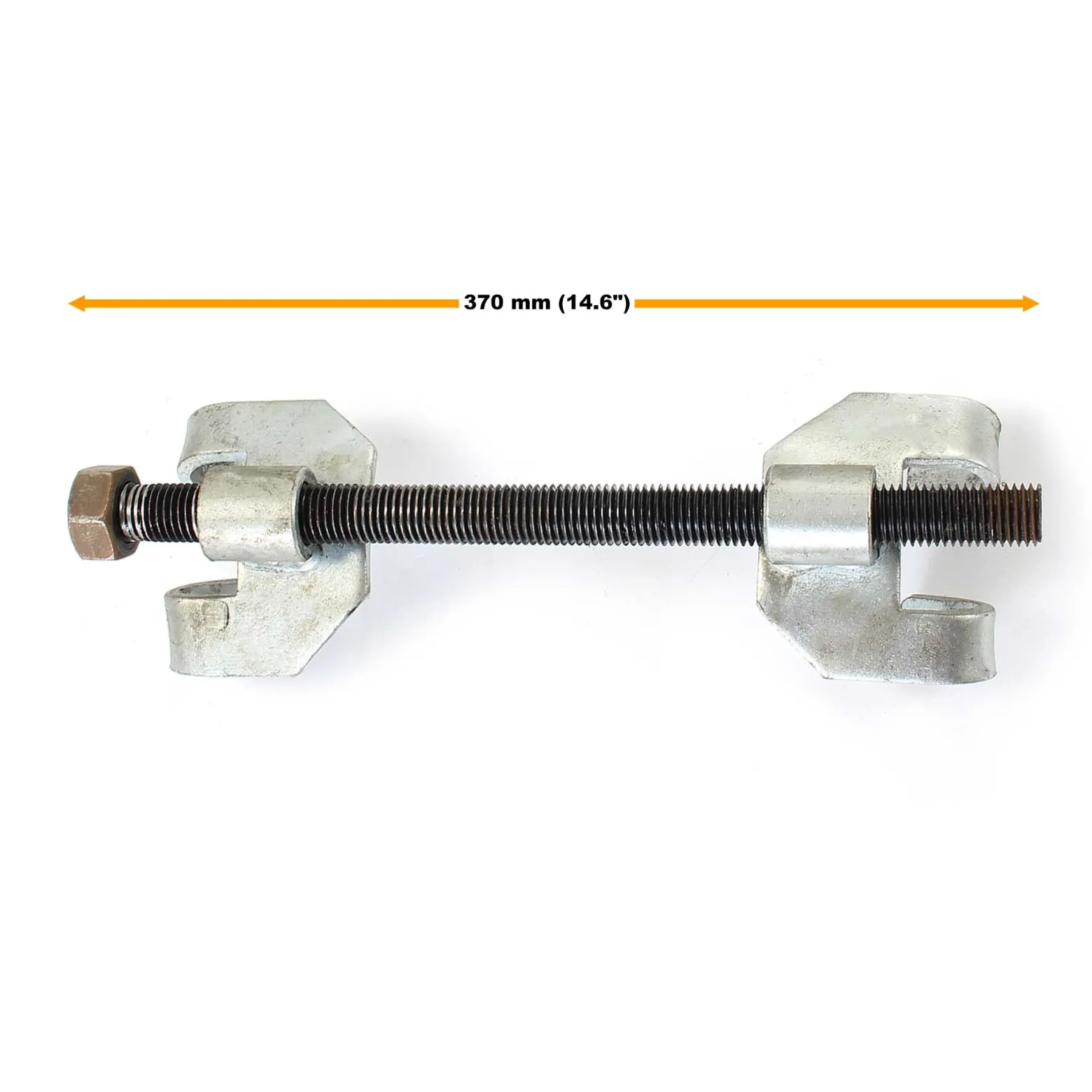 XPOtool Federspanner Satz 7-tlg. 370 mm aus Stahl, mit Klauen- & Kugelgelenkabzieher Montagespanner Audrücker, für Pkw Tuning Tieferlegung, Spannwerkzeug