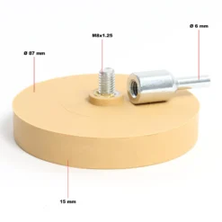 XPOtool Folienradierer Ø 88 mm mit 6 mm Adapter zum Entfernen von Kleberesten, Autoplaketten und Aufklebern, Klebeentferner mit Gummi Radierscheibe für Auto und andere Fahrzeuge