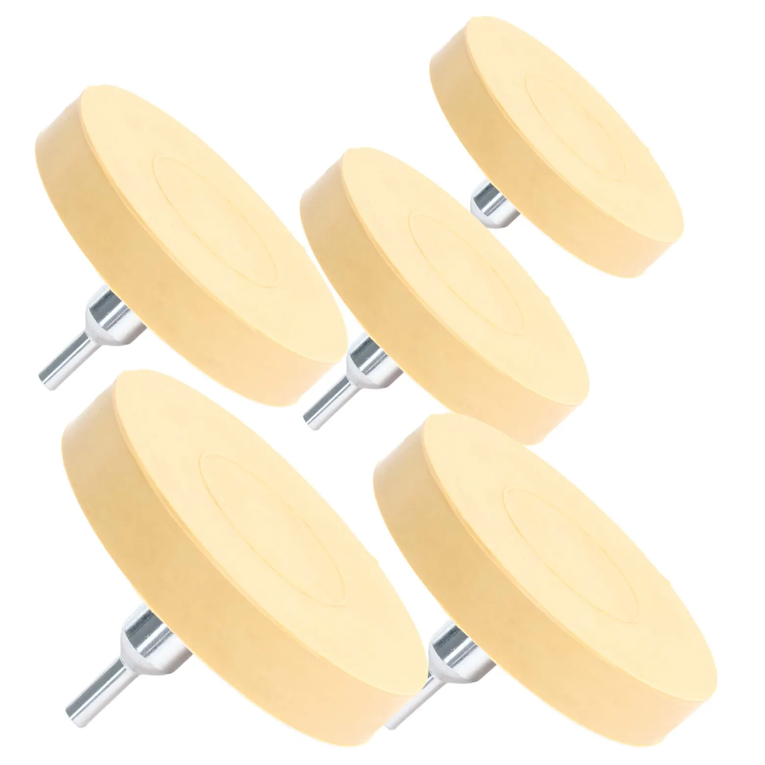 XPOtool Folienradierer 5 Stück Ø 88 mm mit 6 mm Adapter zum Entfernen von Kleberesten, Autoplaketten und Aufklebern, Klebeentferner mit Gummi Radierscheibe für Auto und andere Fahrzeuge