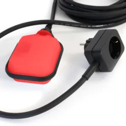 XPOtool Leerpumpschutz für Pumpen, Pegelschalter für Teiche mit 5 m Kabel und Stecker, Schwimmerschalter schwarz-rot