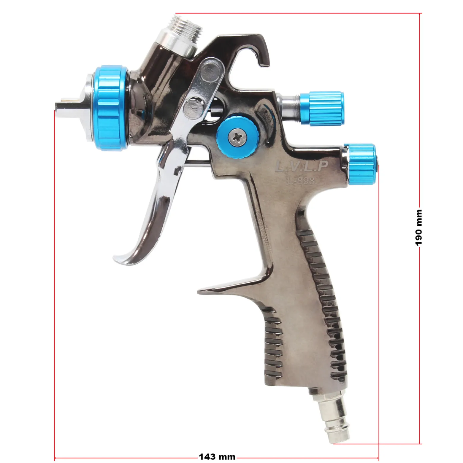 XPOtool LVLP Lackierpistole, 1,4 mm Düse, 500 ml Kunststoff Becher, 100 mm Strahlbreite, Spritzpistole Sprühpistole Airbrushpistole