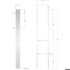 XPOtool Pfostenträger feuerverzinkt 71 x 600mm, H-Anker aus Carbonstahl, Pfostenanker mit Bohrlöchern M10 x 90, Pfostenschuh mit 2 Verstrebungen