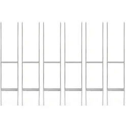 XPOtool Pfostenträger feuerverzinkt 6 Stück 71 x 600mm, H-Anker aus Carbonstahl, Pfostenanker mit Bohrlöchern M10 x 90, Pfostenschuh mit 2 Verstrebungen