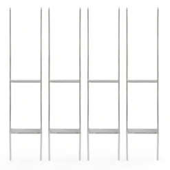 XPOtool Pfostenträger feuerverzinkt 101 x 600mm 4 Stück, H-Anker aus Carbonstahl, Pfostenanker mit Bohrlöchern M10 x 130, Pfostenschuh mit 2 Verstrebungen