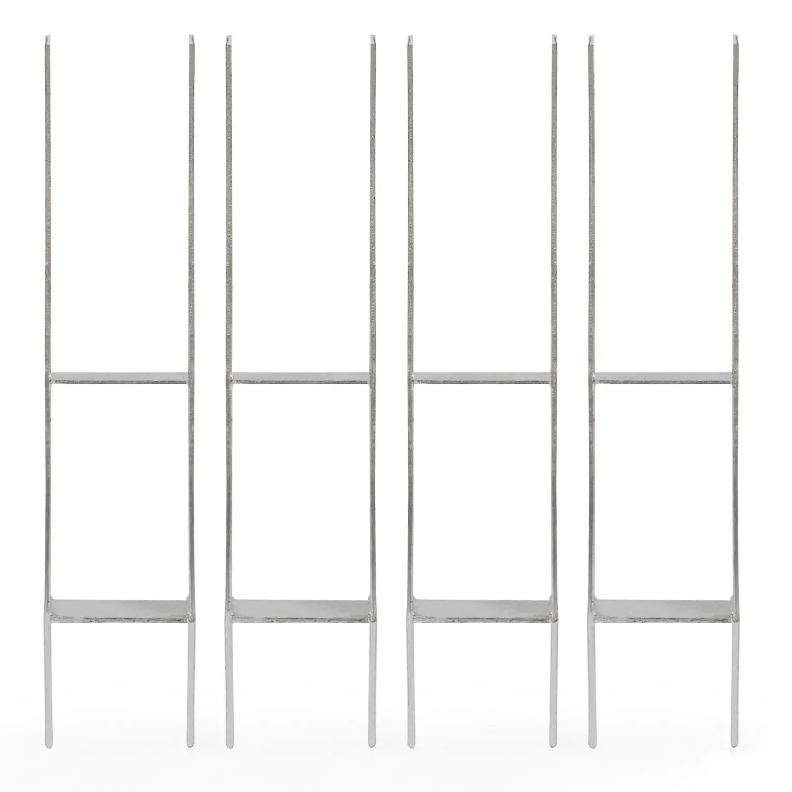 XPOtool Pfostenträger feuerverzinkt 4 Stück 71 x 600mm, H-Anker aus Carbonstahl, Pfostenanker mit Bohrlöchern M10 x 90, Pfostenschuh mit 2 Verstrebungen