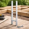 XPOtool Pfostenträger feuerverzinkt 101 x 600mm 2 Stück, H-Anker aus Carbonstahl, Pfostenanker mit Bohrlöchern M10 x 130, Pfostenschuh mit 2 Verstrebungen