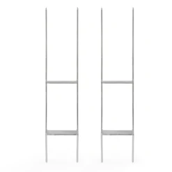 XPOtool Pfostenträger feuerverzinkt 101 x 600mm 2 Stück, H-Anker aus Carbonstahl, Pfostenanker mit Bohrlöchern M10 x 130, Pfostenschuh mit 2 Verstrebungen