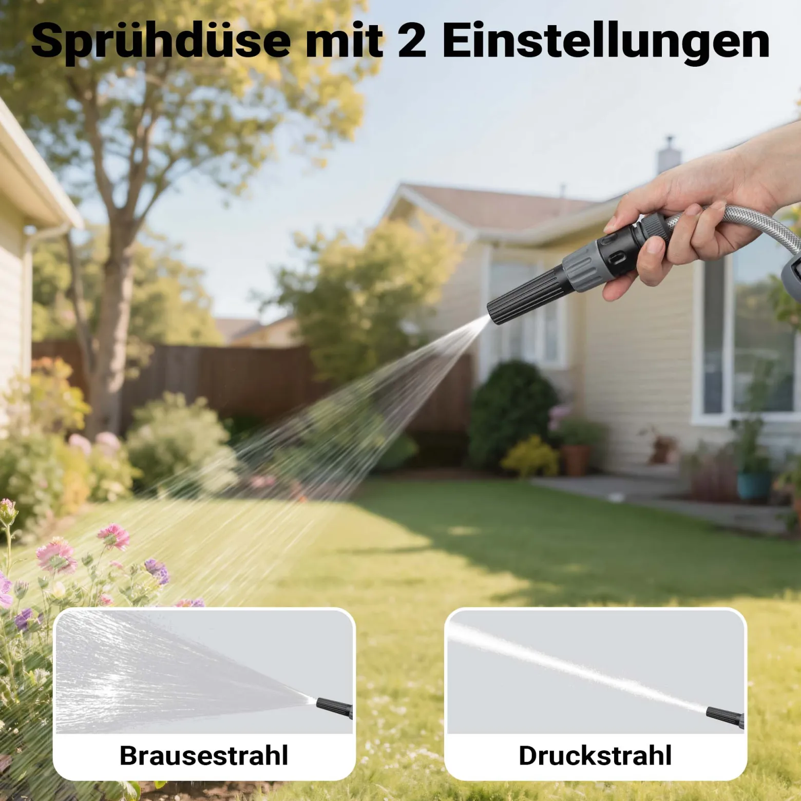 XPOtool Schlauchtrommel, Wand Schlauchbox mit Aufroll-Automatik und 30m Wasserschlauch, Gartenbewässerung