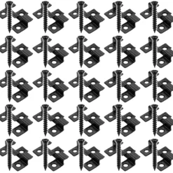 XPOtool Set 50x Edelstahl Clips 6 mm, schwarz, 60x Sechsrund Schrauben 3,5x20 mm T15 zur Montage von Terrassendiele mit 6 mm Nut