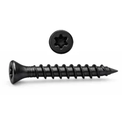 XPOtool Set 50x Edelstahl Clips 8 mm, schwarz, 60x Sechsrund Schrauben 3,5x20 mm T15 zur Montage von Terrassendiele mit 8 mm Nut