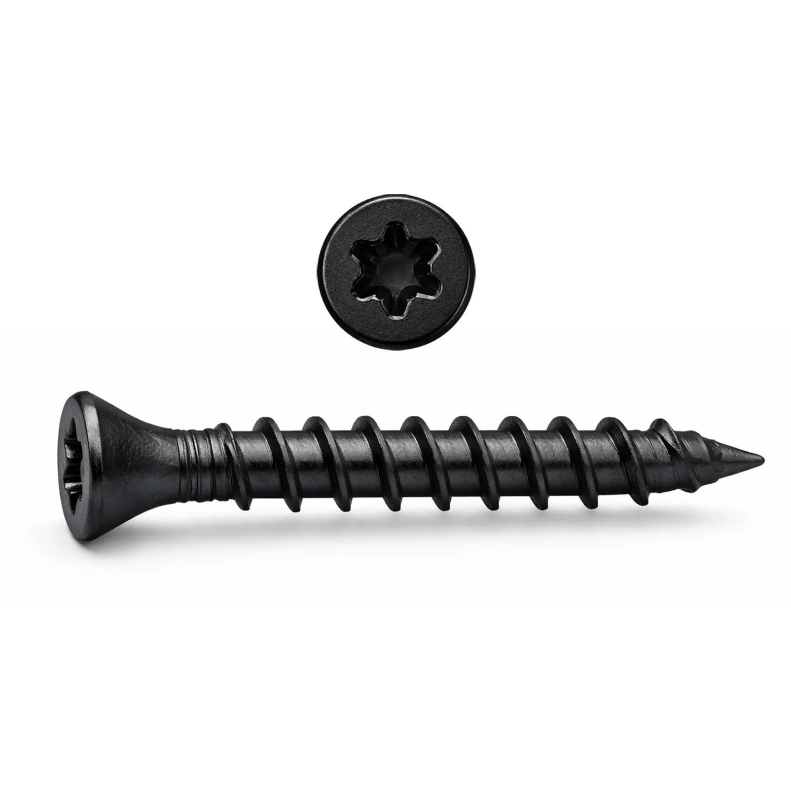XPOtool Set 50x Edelstahl Clips 8 mm, schwarz, 60x Sechsrund Schrauben 3,5x20 mm T15 zur Montage von Terrassendiele mit 8 mm Nut