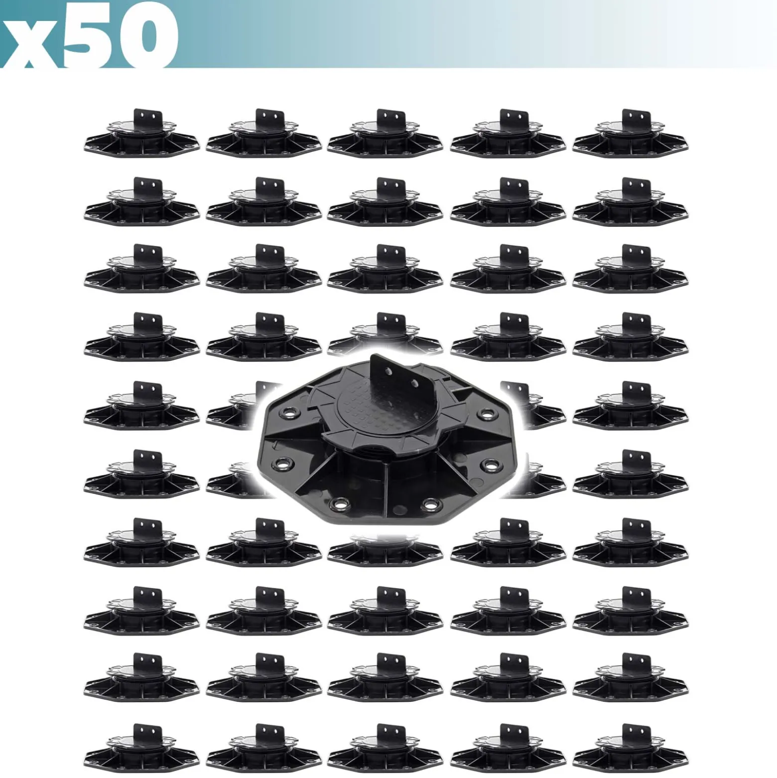 XPOtool Set 50x Stelzlager für Terrassen, 2700kg, 18-28mm, höhenverstellbare Stellfüße für Terrassendielen, Platten und Planken