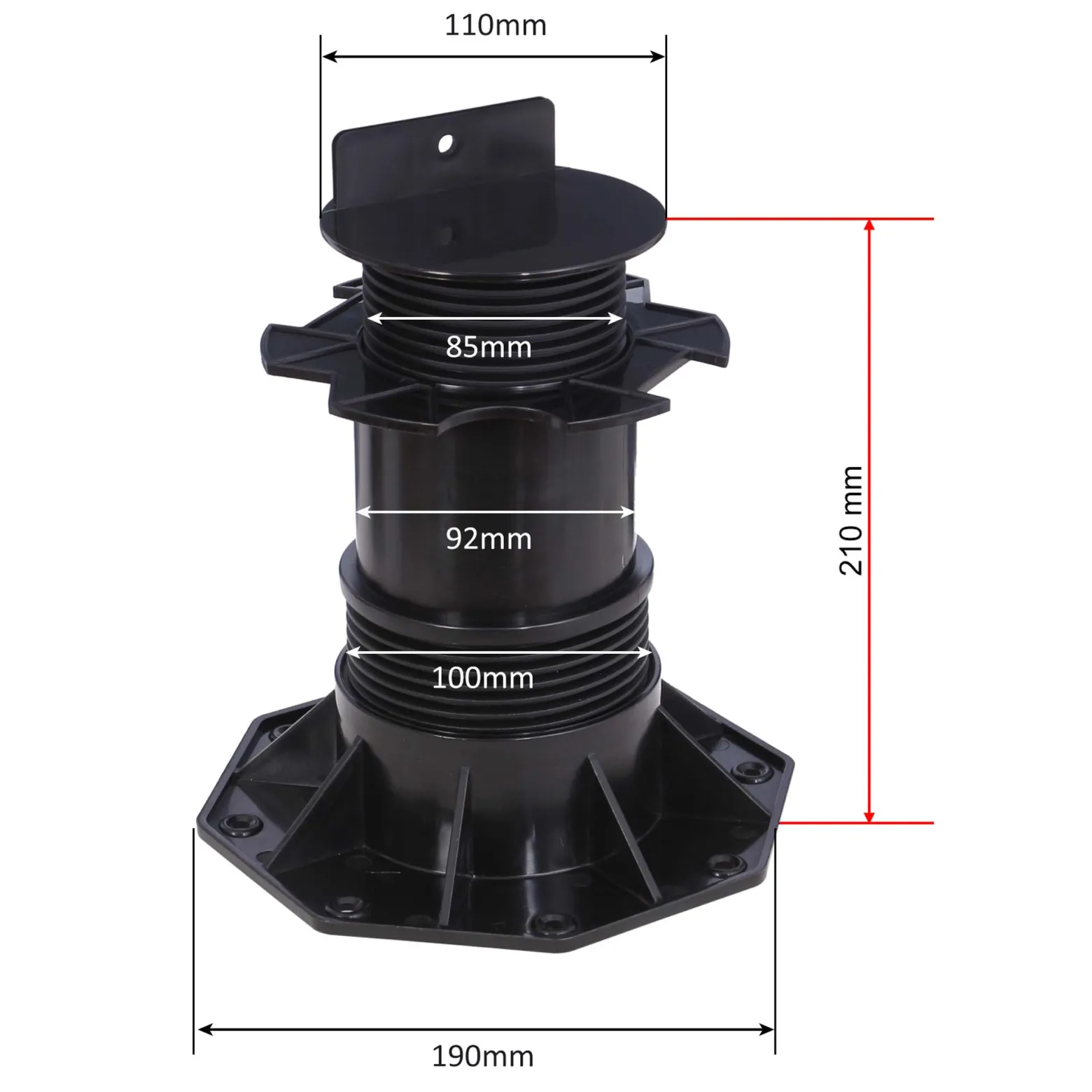XPOtool Set 100x Stelzlager für Terrassen, 2700kg, 137-215mm, höhenverstellbare Stellfüße für Terrassendielen, Platten und Planken