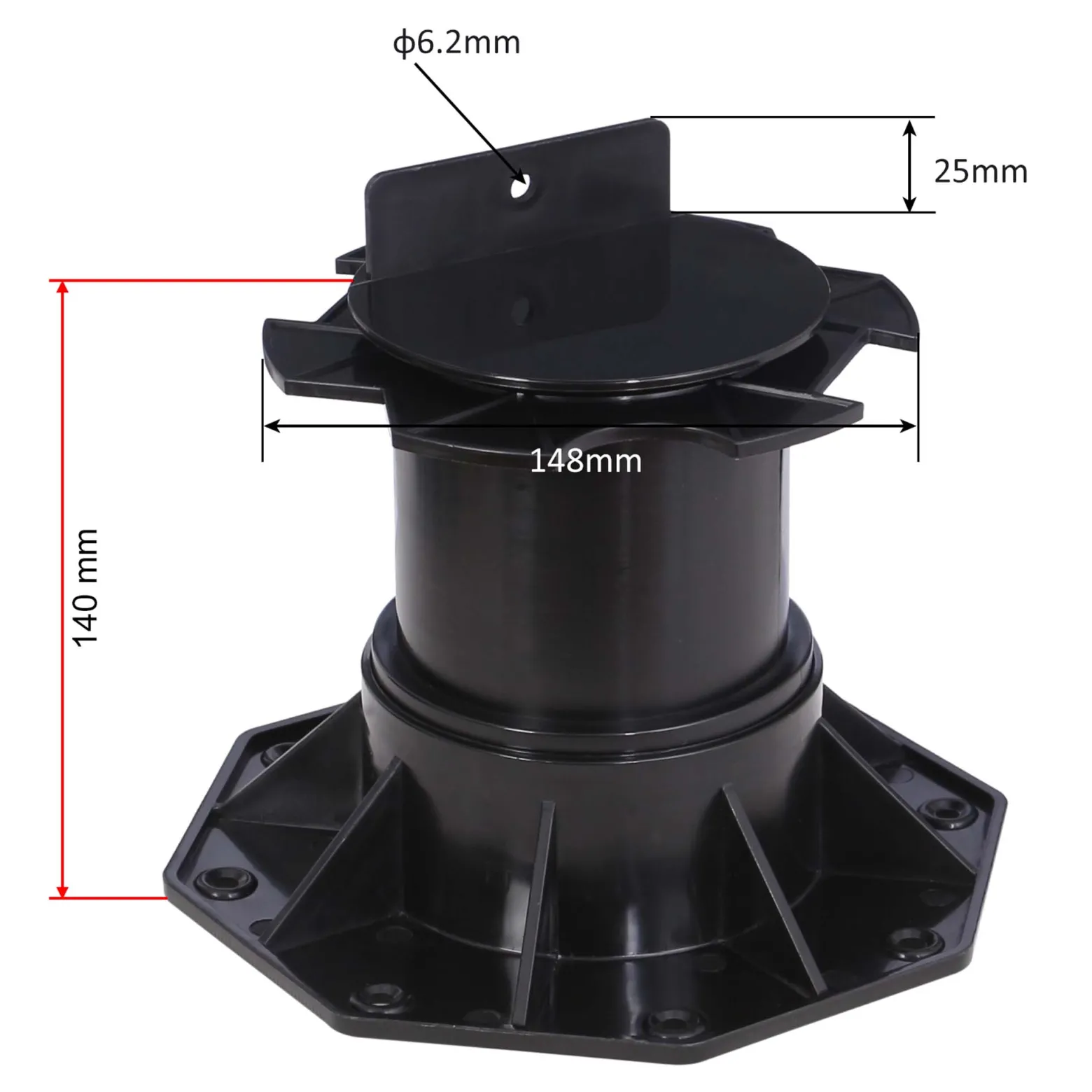 XPOtool Set 100x Stelzlager für Terrassen, 2700kg, 137-215mm, höhenverstellbare Stellfüße für Terrassendielen, Platten und Planken