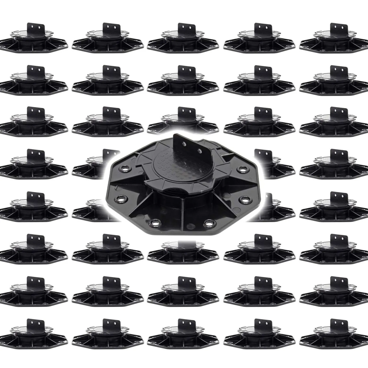 XPOtool Set 40x Stelzlager für Terrassen, 2700kg, 18-28mm, höhenverstellbare Stellfüße für Terrassendielen, Platten und Planken