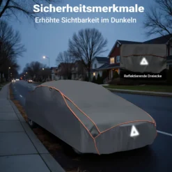 XPOtool Vollgarage für Auto Größe L 482x178x119cm Schutz vor Hagel, wasserdicht, lackschonend, Autoabdeckung mit Luftschlitzen, Reflektoren, Spanngurten