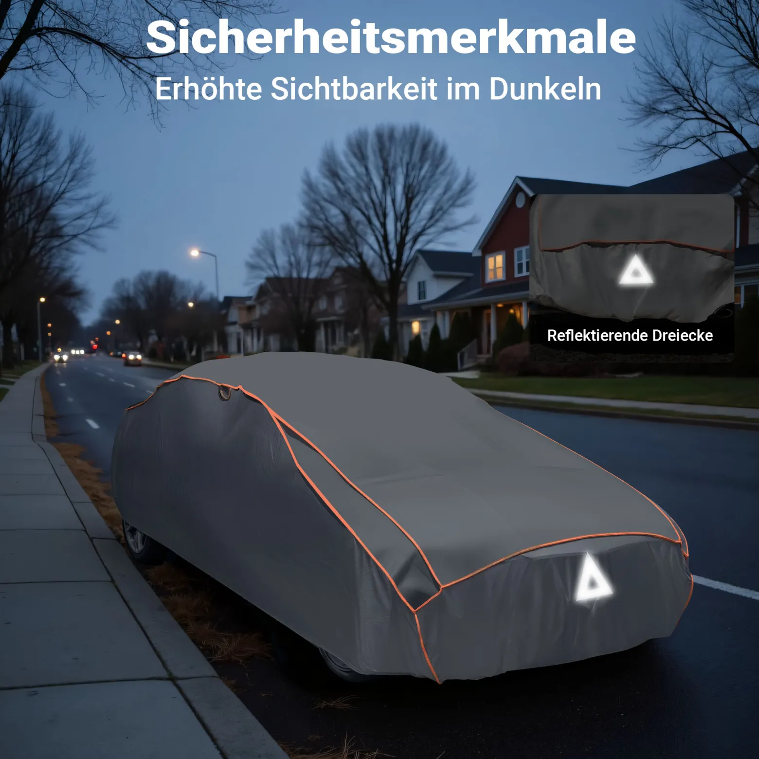 XPOtool Vollgarage für Auto Größe XXL 572x203x119cm Schutz vor Hagel, wasserdicht, lackschonend, Autoabdeckung mit Luftschlitzen, Reflektoren, Spanngurten