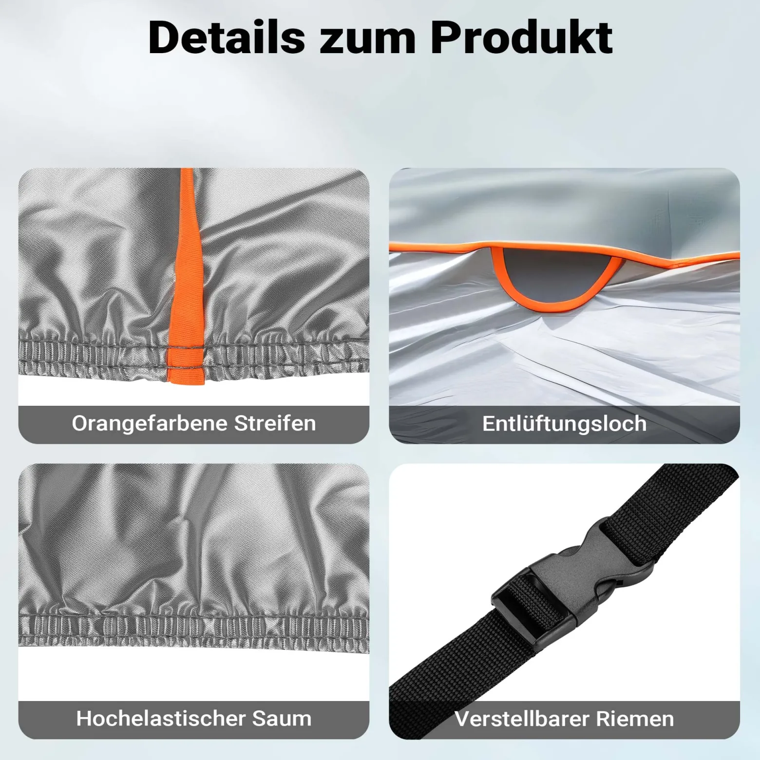 XPOtool Vollgarage für Auto Größe XXL 572x203x119cm Schutz vor Hagel, wasserdicht, lackschonend, Autoabdeckung mit Luftschlitzen, Reflektoren, Spanngurten
