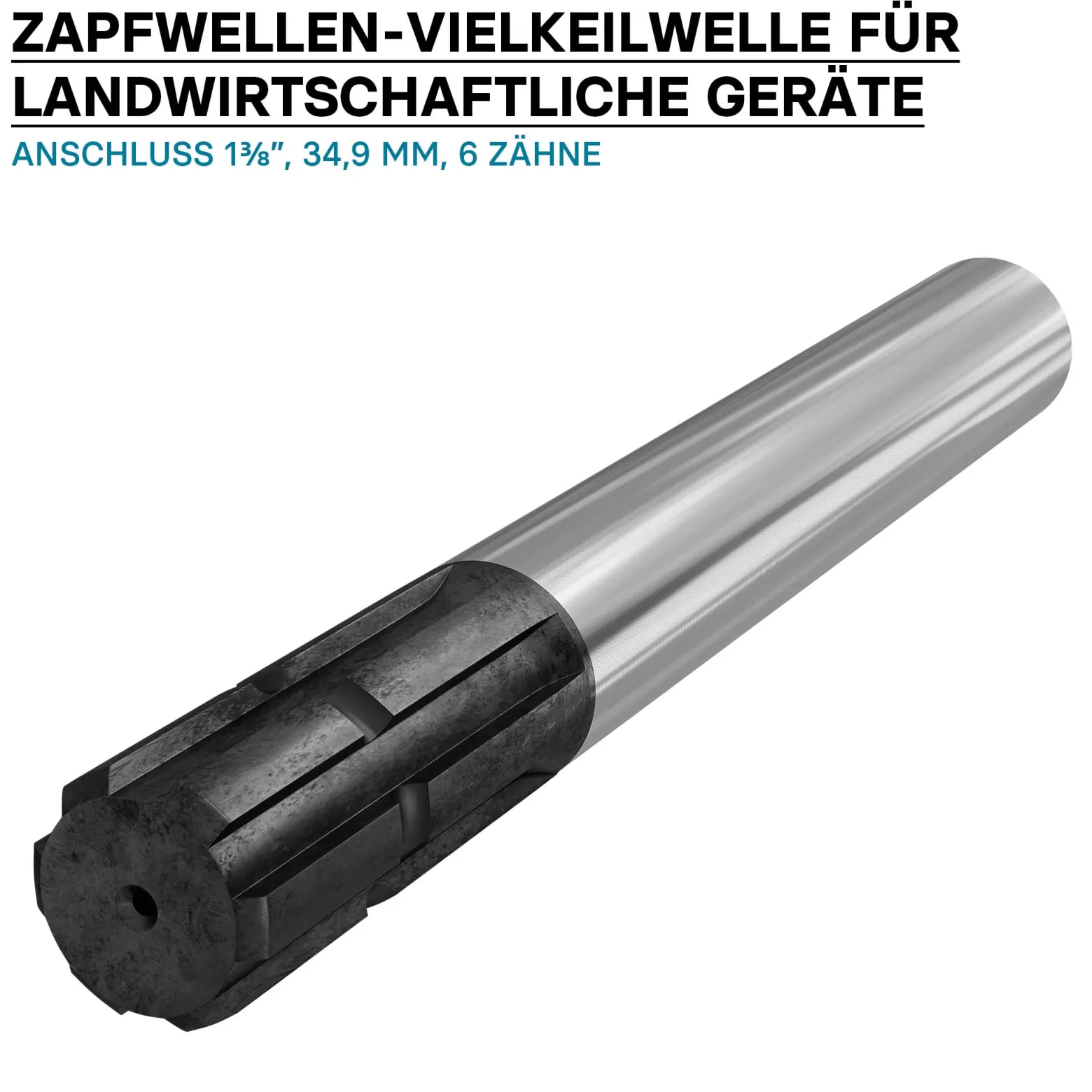 Zapfwellen Keilwelle B1 300 mm Vielkeilwelle für PTO-Shaft mit 1 3/8" Z6 6 Zähne Traktor Anbaugerät