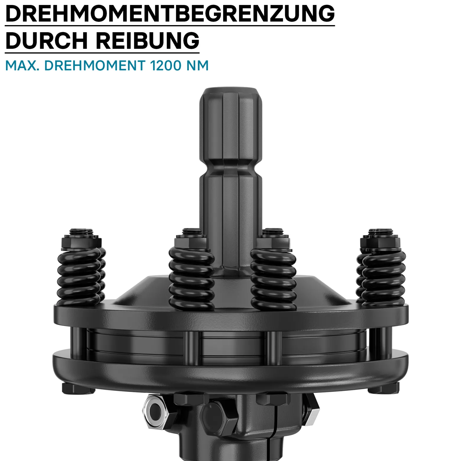 Zapfwellen Kupplung für 6 Zahn Keilwelle 1 3/8" AG und IG, PTO-Shaft mit max. 1200Nm, schwarz
