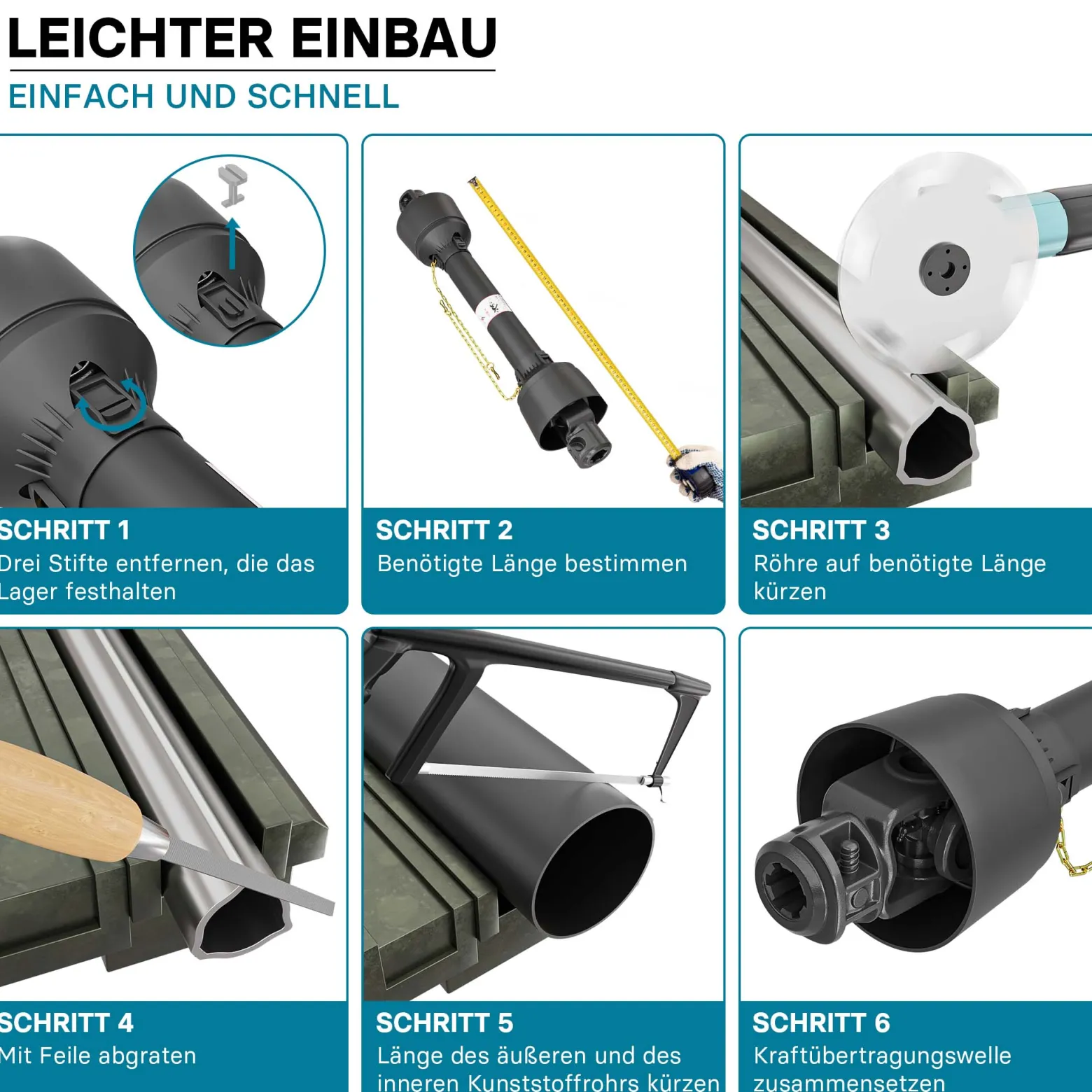 Zapfwelle T5 Gelenkwelle 600mm 620Nm 540U/min, PTO-Shaft, 54kW (74PS), 2x 1 3/8" 6 Zähne